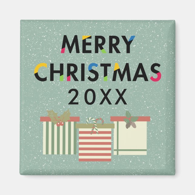 Frohe Weihnachten 20XX Template Kitchen Magnet (Vorne)