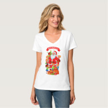 FROHE WEIHNACHTEN 2525 BASICS V-AUSSCHNITT T-SHIRT