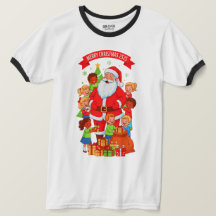 FROHE WEIHNACHTEN 2525 HERREN BASIC RINGER T-SHIRT