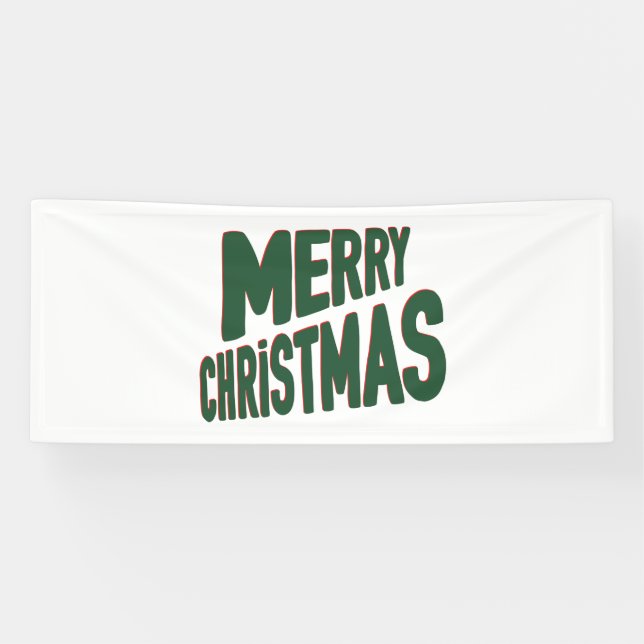 Frohe Weihnachten 2,5x6 Vinyl Banner (Horizontal)