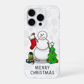 Frohe Weihnachten 2 Bäume Strumpf Snowman iPhone 16 Pro Hülle