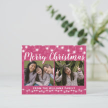 Frohe Weihnachten 2 Foto Pink Glitzer