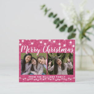 Frohe Weihnachten 2 Foto Pink Glitzer