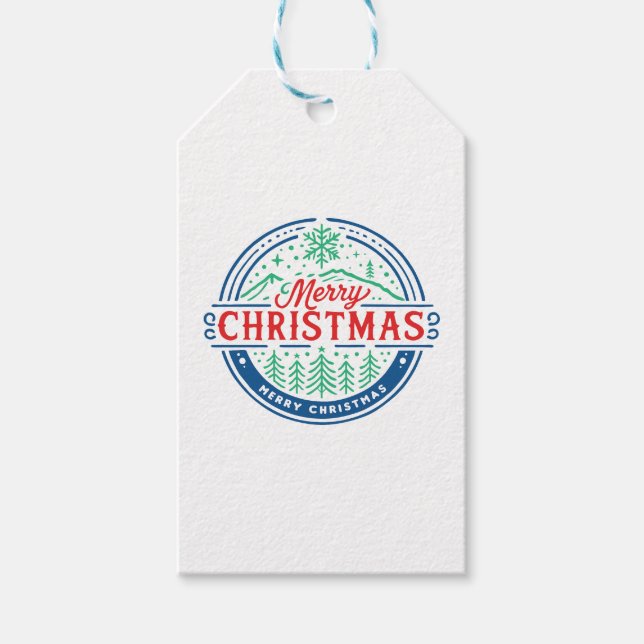 Frohe Weihnachten 2 Geschenkanhänger (Vorderseite)