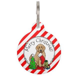 Frohe Weihnachten 2 Goldendoodle (goldrot) Niedlic Haustiermarke