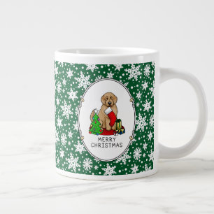 Frohe Weihnachten 2 Goldendoodle (goldrot) Niedlic Jumbo-Tasse