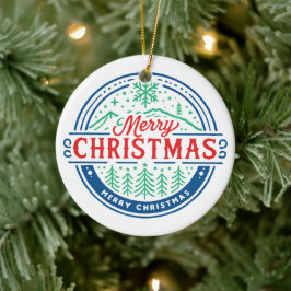 Frohe Weihnachten 2 Keramik Ornament