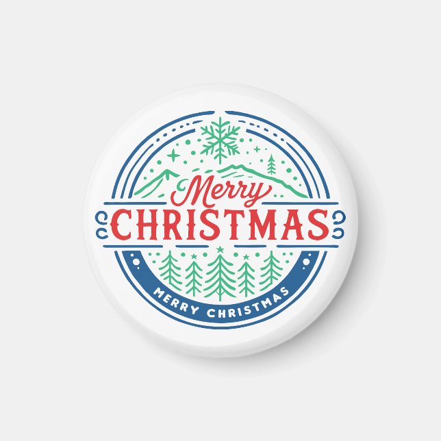 Frohe Weihnachten 2 Magnet (Vorne)