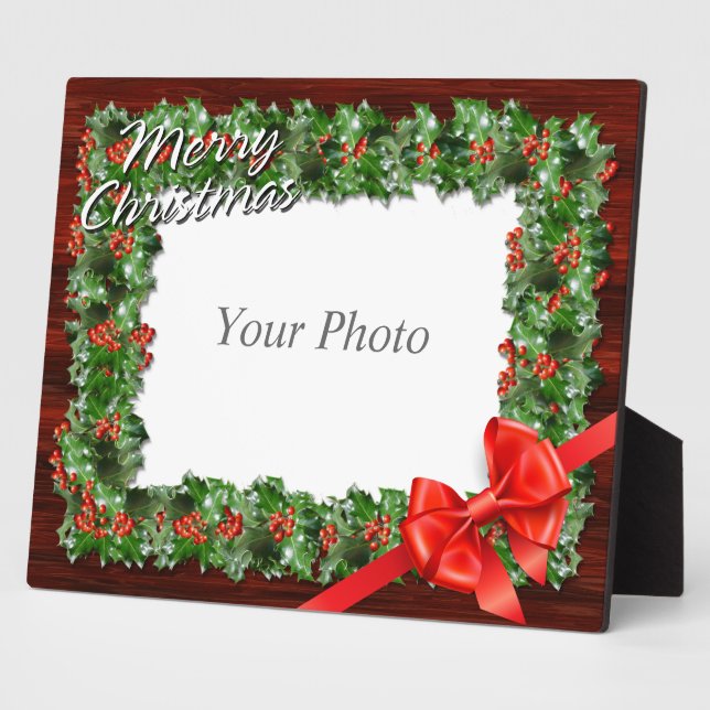 Frohe Weihnachten 2 Plaque Fotoplatte (Seite)