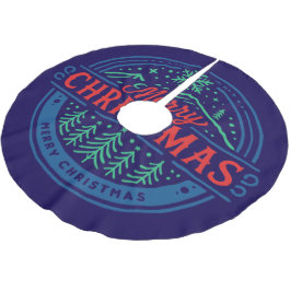 Frohe Weihnachten 2 Polyester Weihnachtsbaumdecke
