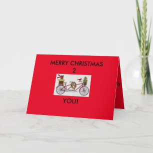 Frohe Weihnachten 2 Sie Fahrrad Weihnachtskarte