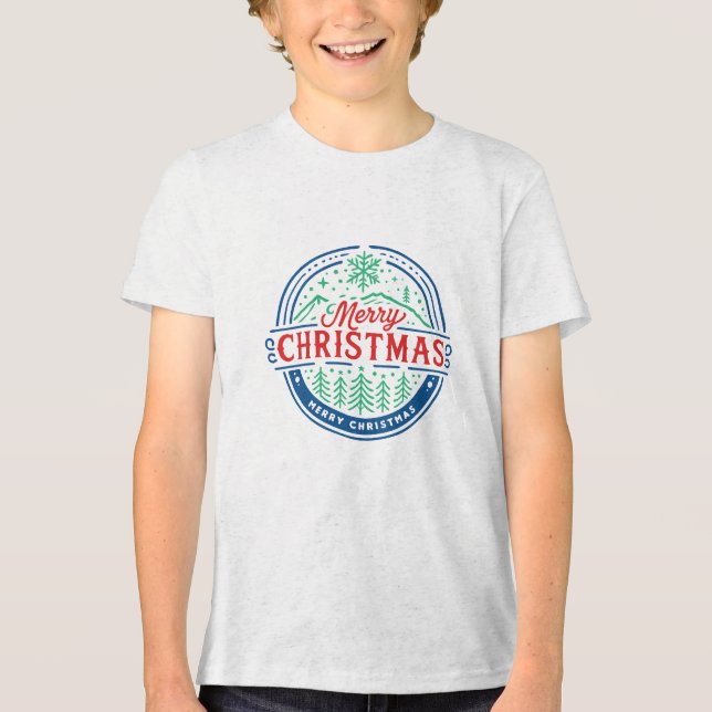 Frohe Weihnachten 2 Tri-Blend Shirt (Vorderseite)