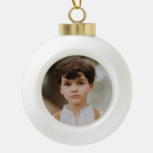 Frohe Weihnachten 3 Foto Collage Gold Keramik Kugel-Ornament