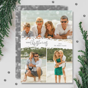 Frohe Weihnachten 3 Foto-Collage-Urlaubskarte