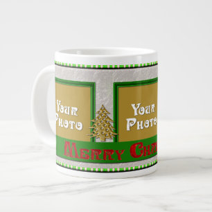 Frohe Weihnachten 3-Foto Kaffee Tasse Grün
