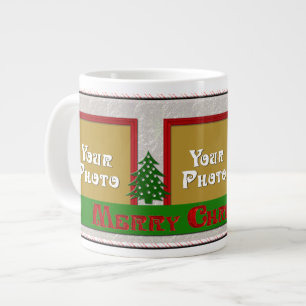 Frohe Weihnachten 3-Foto-Kaffee-Tasse Jumbo-Tasse