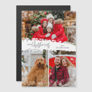 Frohe Weihnachten 3 Foto Magnetische Feiertagskart Magnetkarte