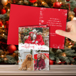 Frohe Weihnachten 3 FotoCollage geklappt<br><div class="desc">Die gefalteten Weihnachtskarten aus mehreren Fotos sorgen für fröhliche Weihnachten in schicken Schriftzeichen auf einem Schneeflocken in der Vorderseite mit Ihren Lieblings-Fotos und Ihrer persönlichen Botschaft und Namen im Inneren.</div>