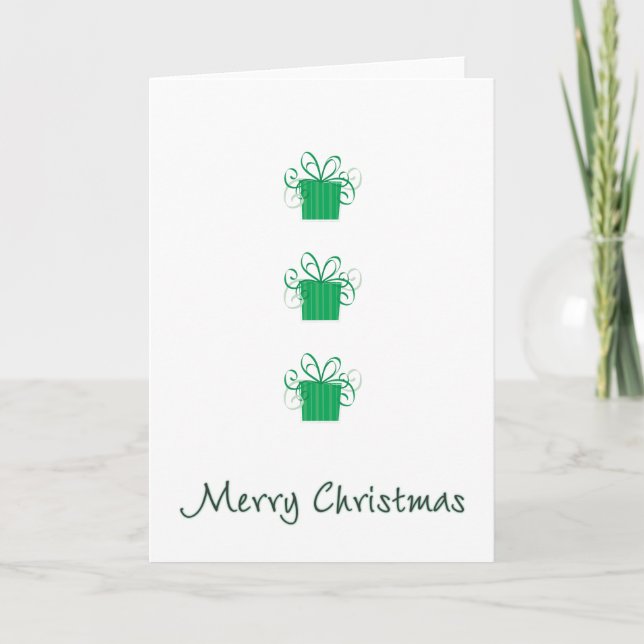 Frohe Weihnachten 3 Grüne Geschenke (Vorderseite)