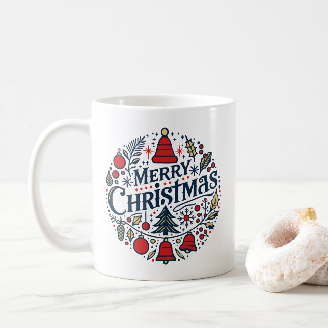 Frohe Weihnachten 3 Kaffeetasse (Mit Donut)