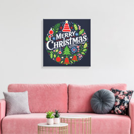 Frohe Weihnachten 3 Leinwanddruck