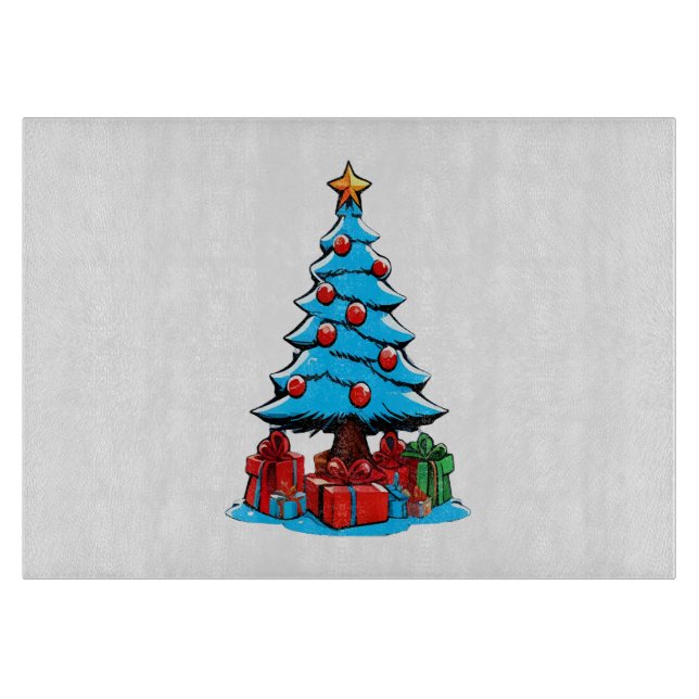 Frohe Weihnachten 3D Schneidebrett (Vorderseite)