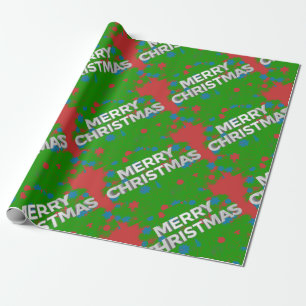 Frohe Weihnachten 3D Text Geschenkpapier