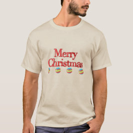 Frohe Weihnachten 3D Text Round Ornaments T-Shirt