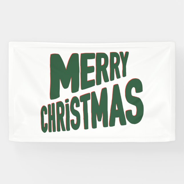 Frohe Weihnachten 3x5 Vinyl Banner (Horizontal)