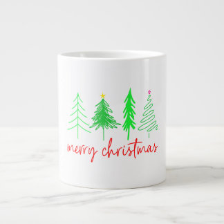 Frohe Weihnachten - 4 Bäume Jumbo-Tasse