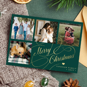 Frohe Weihnachten 4 Foto Collage elegante Drehbuch