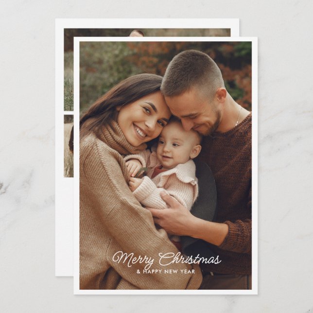 Frohe Weihnachten 4-Foto-persönliche Nachricht (Vorne/Hinten)