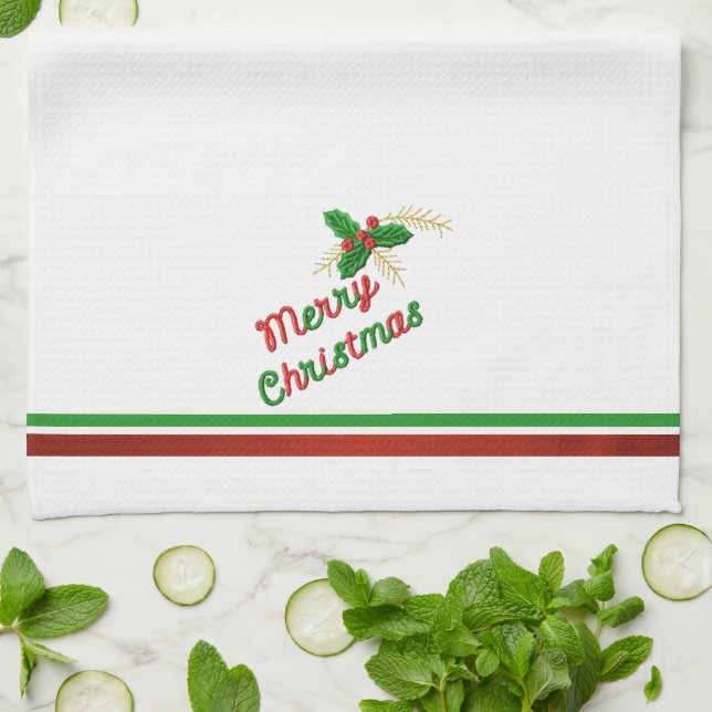 Frohe Weihnachten 4 Handtuch (Gefaltet)