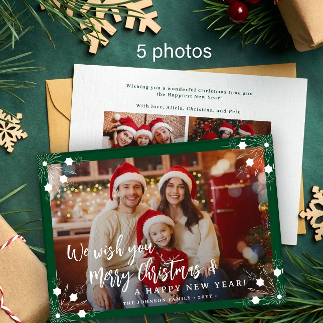 Frohe Weihnachten 5 Foto Collage grün (Von Creator hochgeladen)