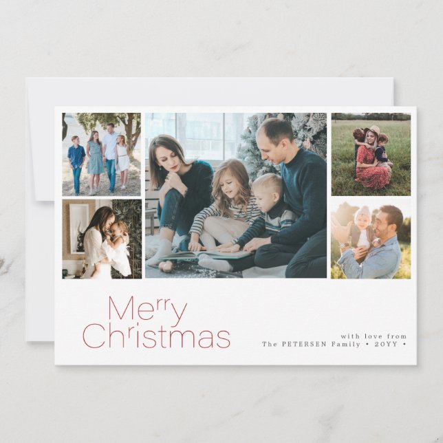 Frohe Weihnachten 5 Foto Collage modern (Vorderseite)