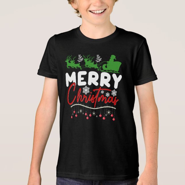 Frohe Weihnachten-60842 Tri-Blend Shirt (Vorderseite)