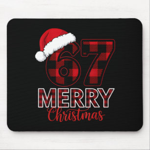Frohe Weihnachten 67 Buffalo Plaid Santa Familie X Mousepad