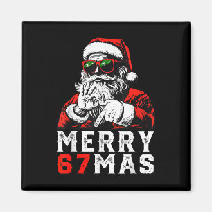 Frohe Weihnachten 6 7 Meme Lustiger Santa 67 Hand  Magnet