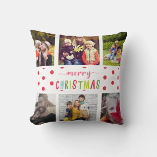 Frohe Weihnachten 6 Foto Familienkollektion farben Kissen