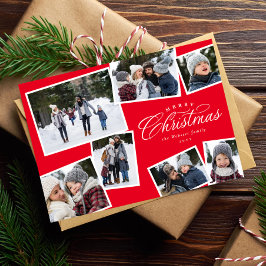 Frohe Weihnachten 7 Foto Collage Rote Familie