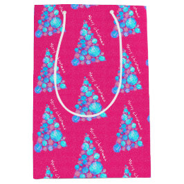 Frohe Weihnachten Abstrakten Lila Baum Urlaub Mittlere Geschenktüte