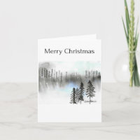 Frohe Weihnachten, Abstrakter Bäume Wasserfarbenwa