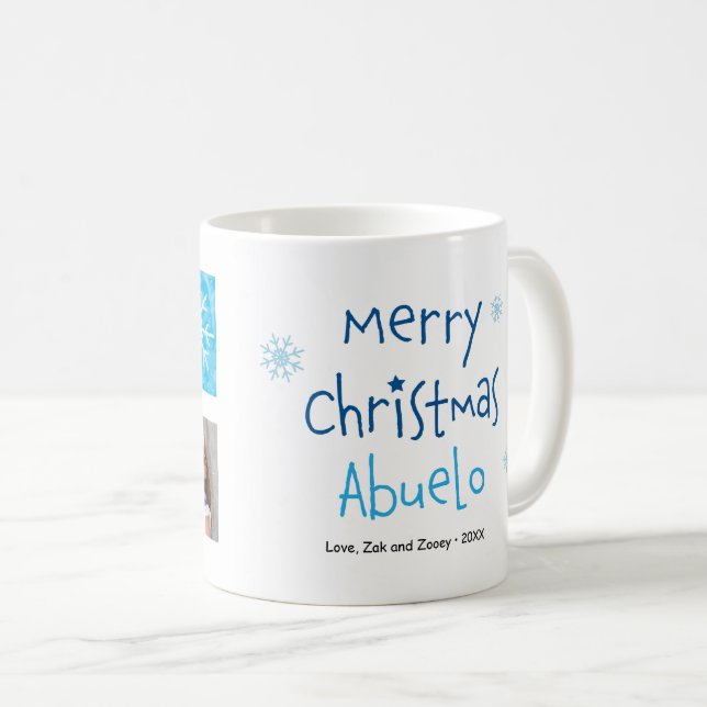 Frohe Weihnachten Abuelo 2 Foto Custom Tasse (VorderseiteRechts)