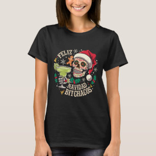 Frohe Weihnachten Achos Lustiger Totenkopf Spanisc T-Shirt