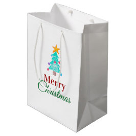 Frohe Weihnachten. Addieren Sie das Bild Ihr Mittlere Geschenktüte