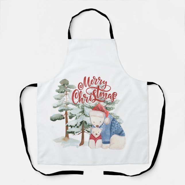 Frohe Weihnachten Adorable Holiday Design Schürze (Vorderseite)