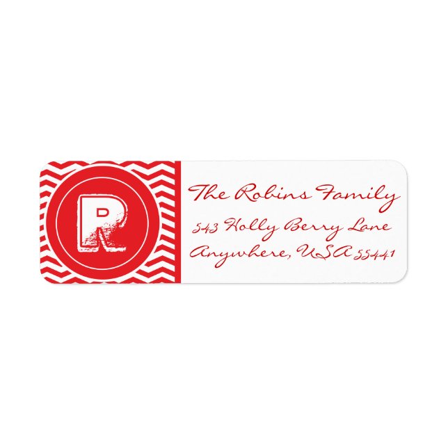Frohe Weihnachten! Adress Mit Monogramm Labels (Vorne)
