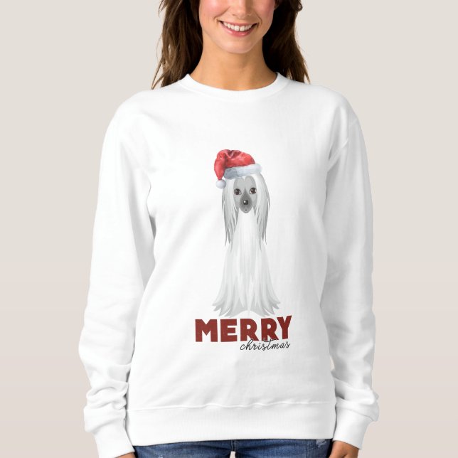 Frohe Weihnachten Afghanischer Windhund Dog Sweatshirt (Vorderseite)