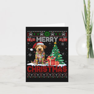 Frohe Weihnachten Airedale Terrier Dog Lover Ugly  Karte