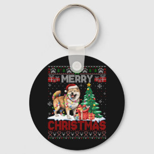 Frohe Weihnachten Akita Dog Liebhaber Familie Ugly Schlüsselanhänger
